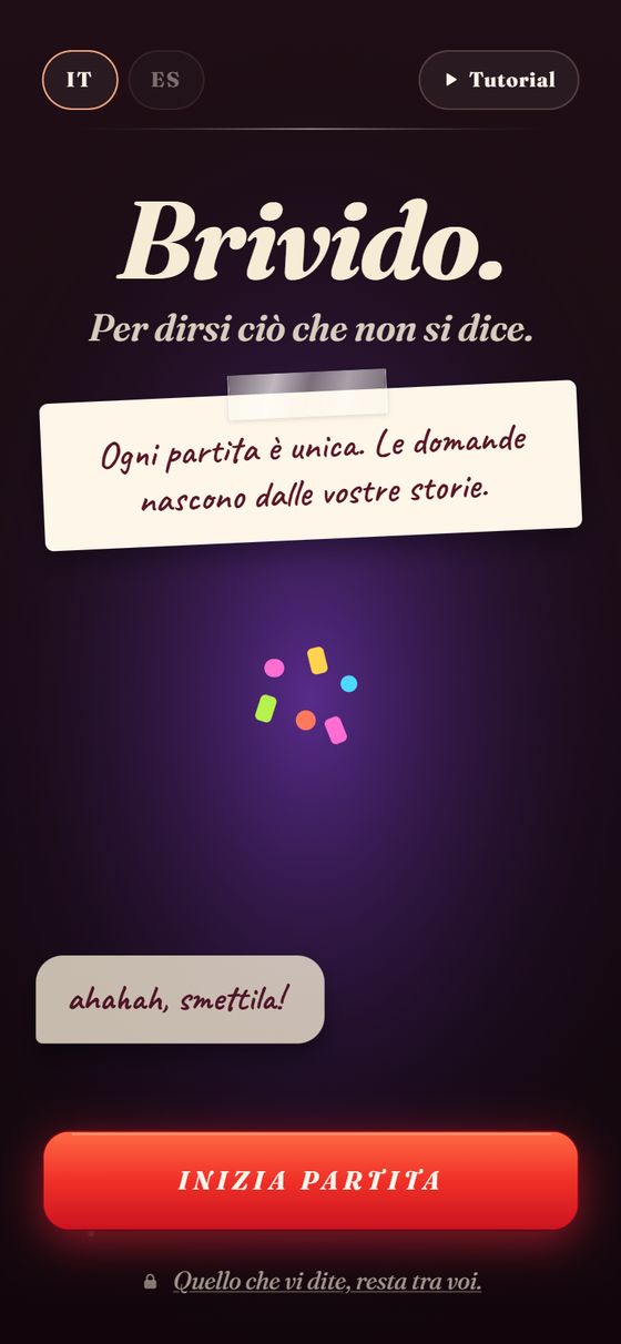 Brivido start screen